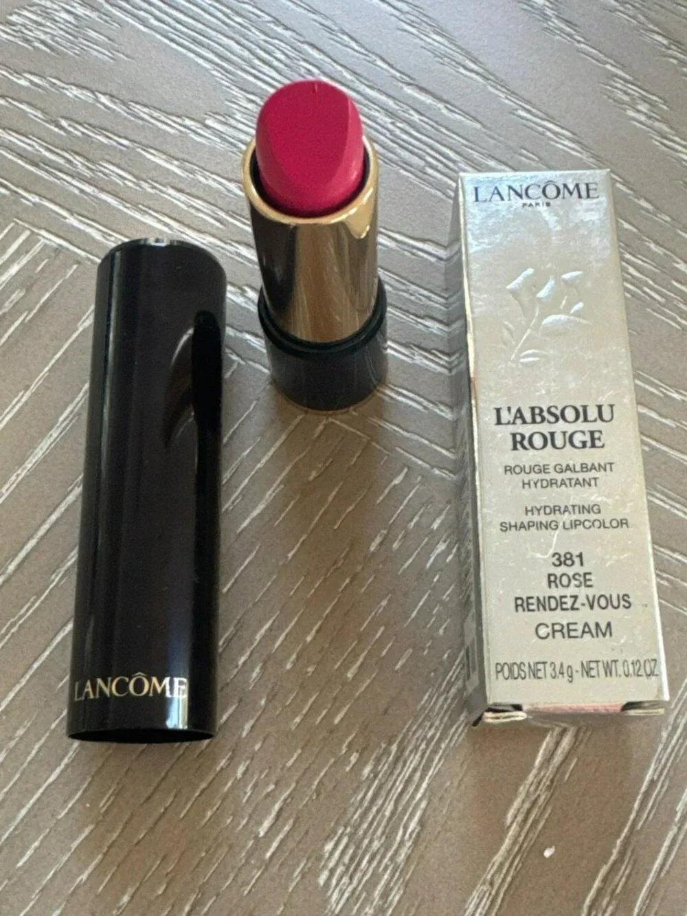 LANCOME L'Absolu Rouge Lipstick #381 ROSE RENDEZ VOUS Cream Hydrating Shaping